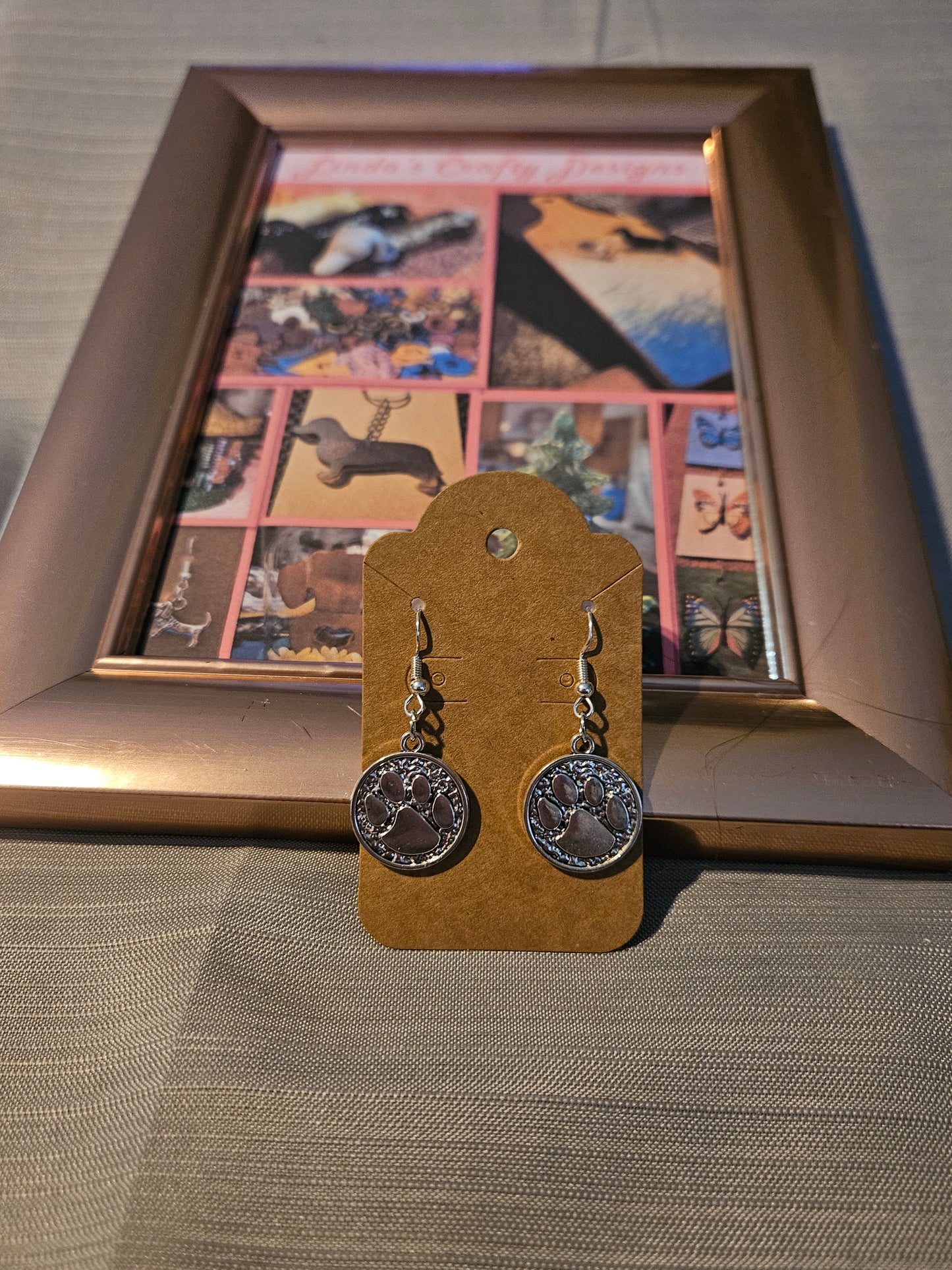 Metal Earrings (Hook) - Paws in Circles #1117. 1118