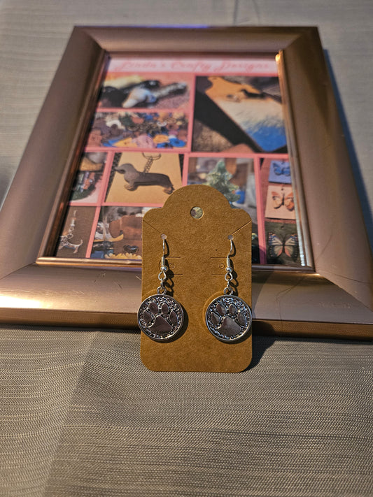 Metal Earrings (Hook) - Paws in Circles #1117. 1118