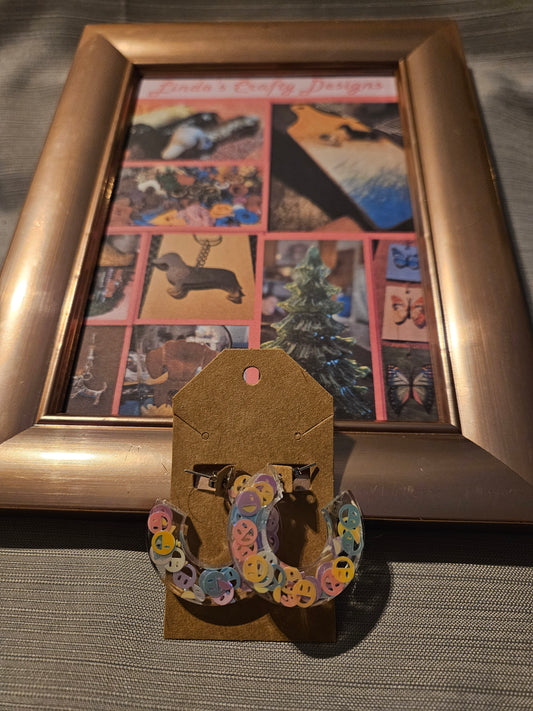 Resin/Metal Earrings (Posts) - Happy Faces all Around #402