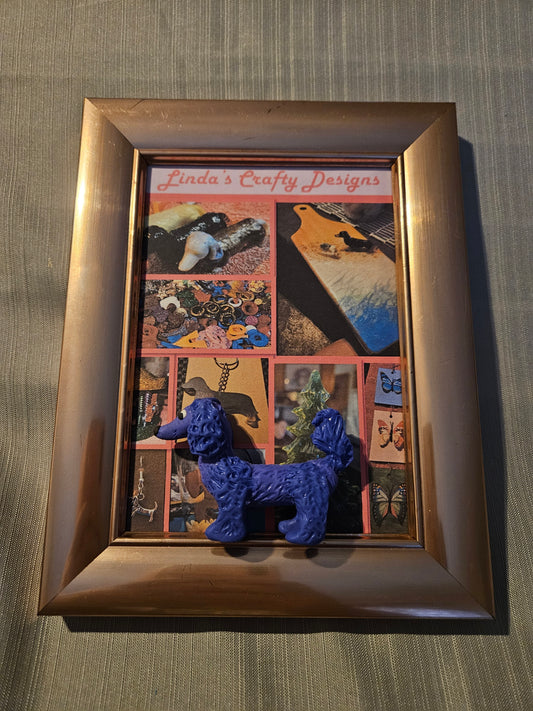 Polymer Clay Figurine - Purple Poodle #1013