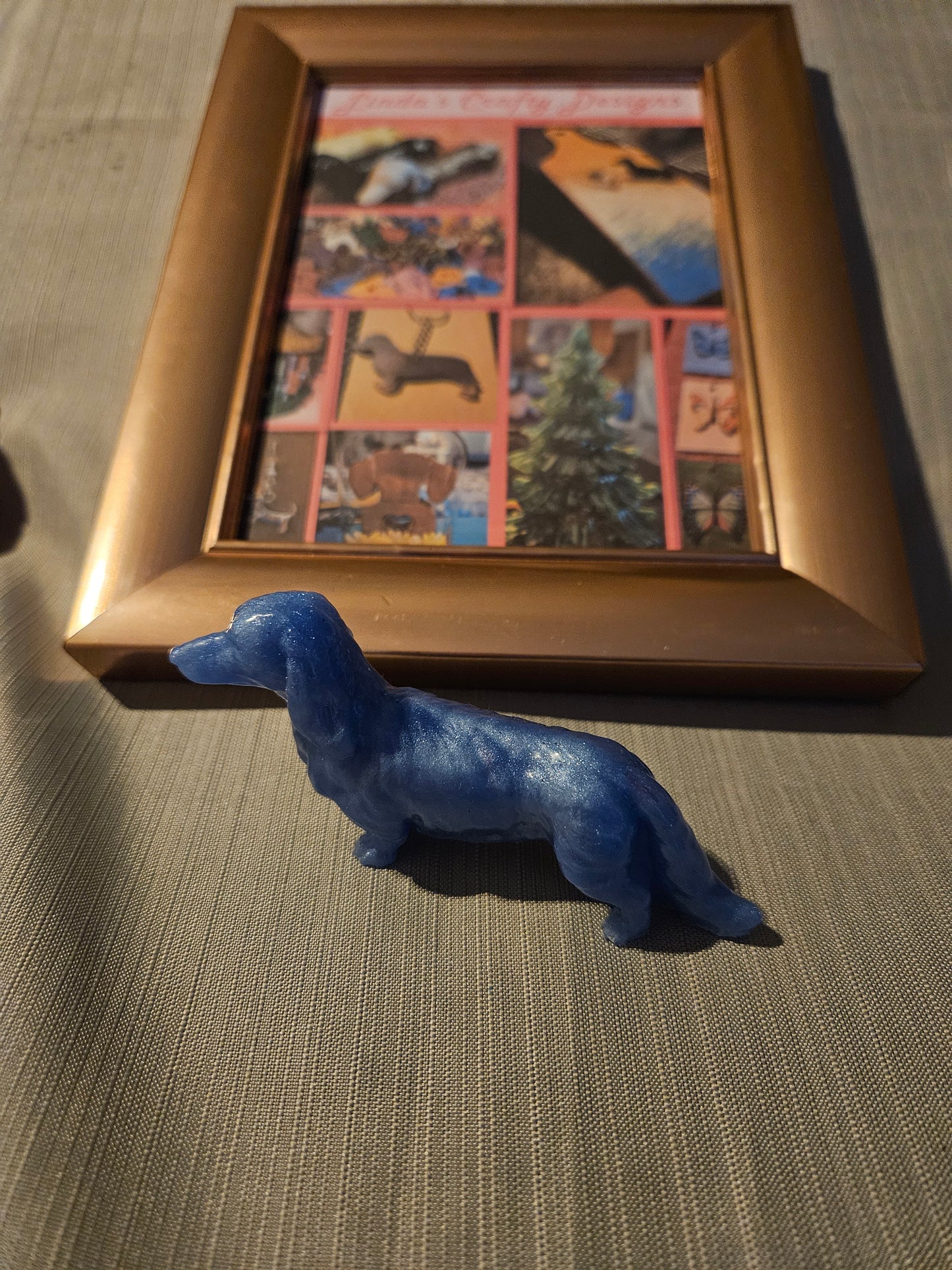 Resin Figurine - Long Haired Mini Dachshund #953
