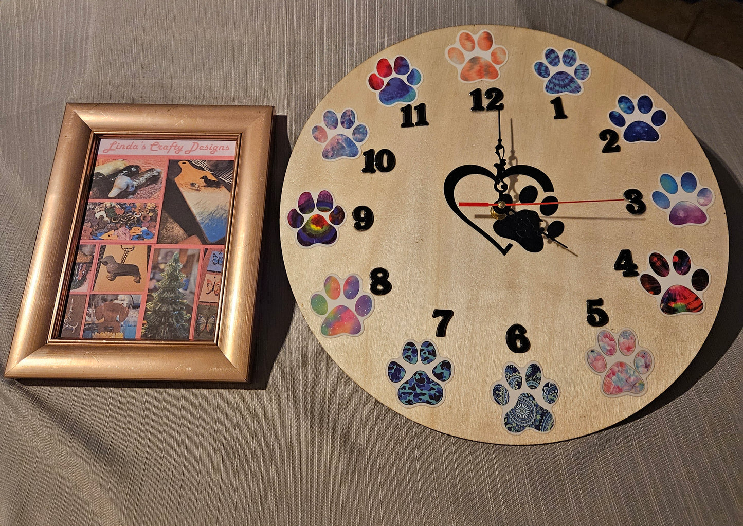 Wooden Clock - Paws on Parade #1016