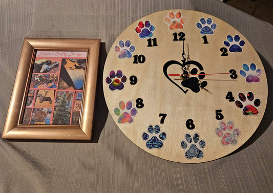 Wooden Clock - Paws on Parade #1016