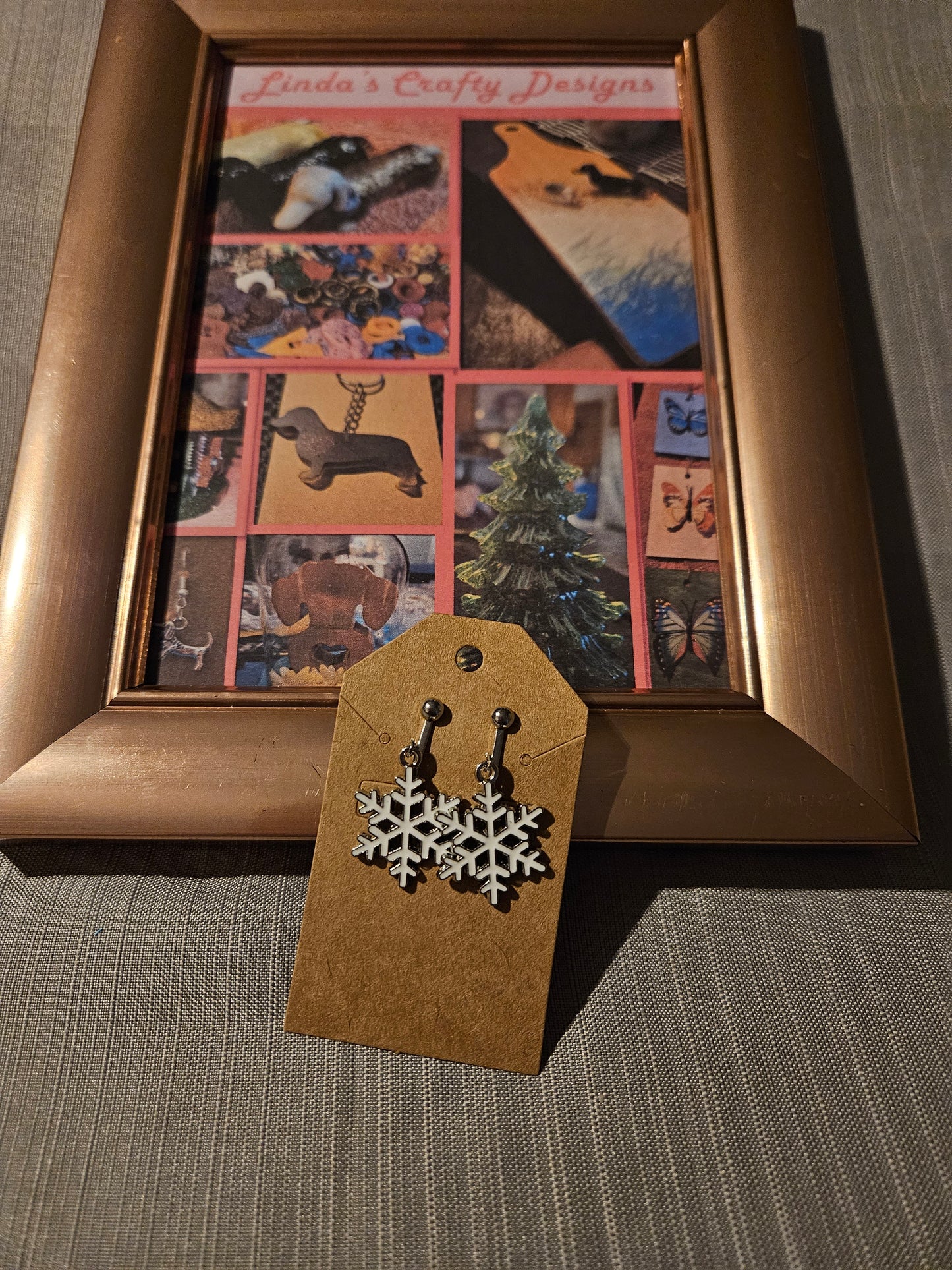 Metal Earrings (Clip-Ons) -  Holiday Snowflakes #645