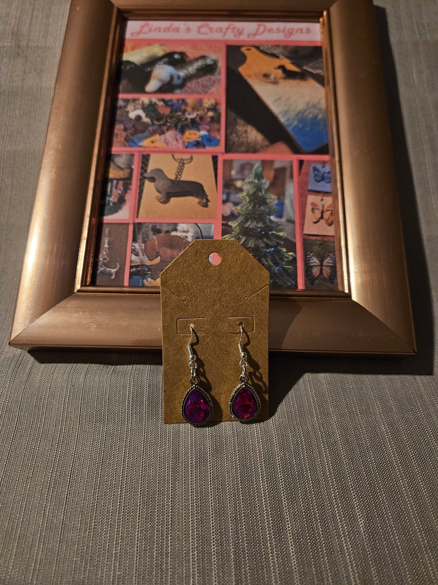 Metal Earrings (Hooks) Gemstones #330