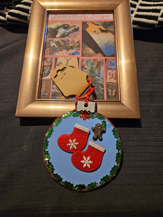 Wood Ornament - Holiday Stockings #1208