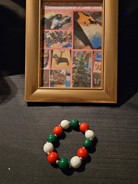 Holiday Wooden Beads Bracelet #1231