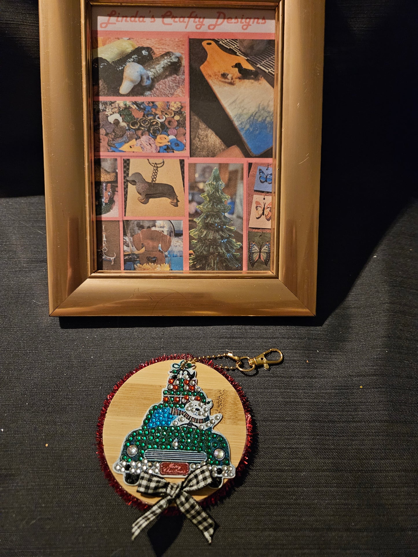 Holiday Wooden and Diamond Art Ornament 12 31245