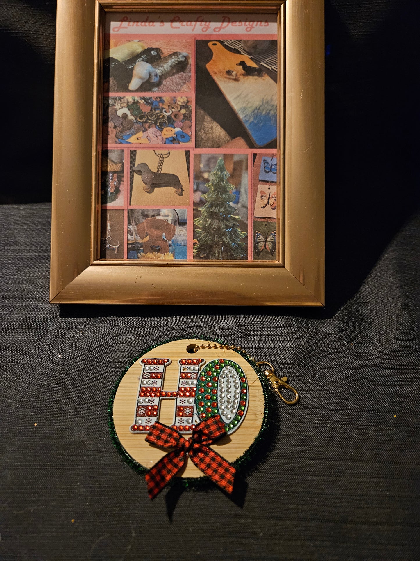 Holiday Wooden and Diamond Art Ornament 6 #1244