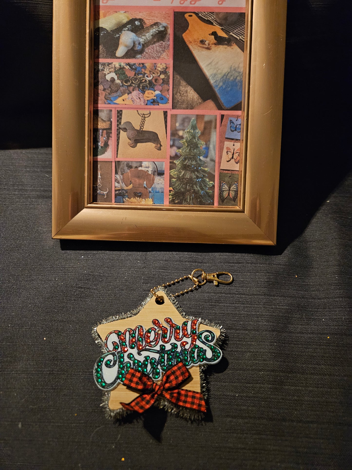 Holiday Wooden and Diamond Art Ornament 5 #1239