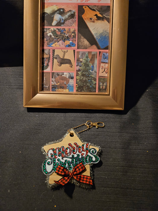 Holiday Wooden and Diamond Art Ornament 5 #1239