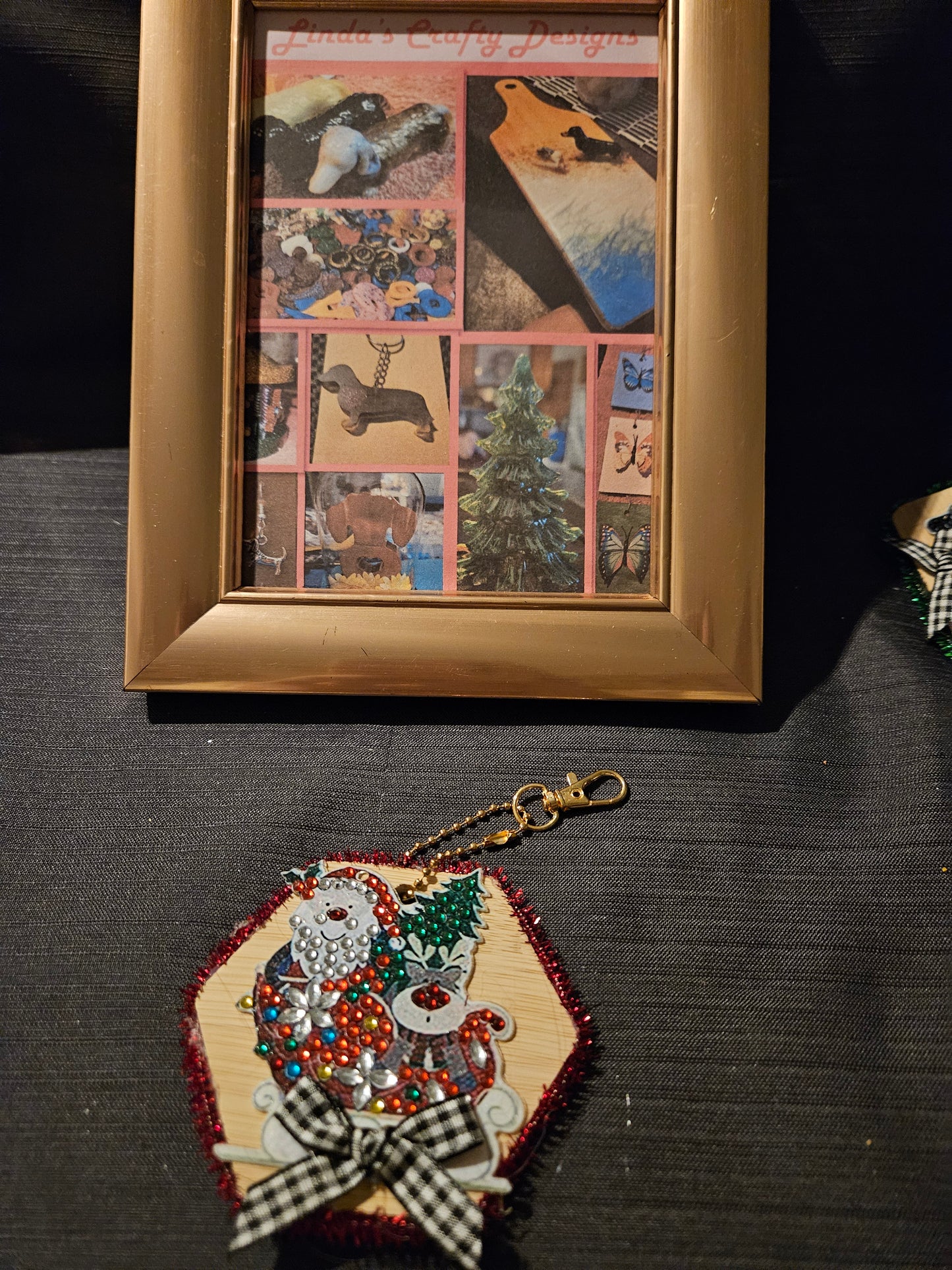 Holiday Wooden and Diamond Art Ornament 2 #1248
