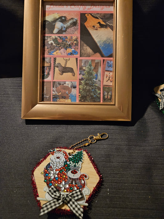 Holiday Wooden and Diamond Art Ornament 2 #1248