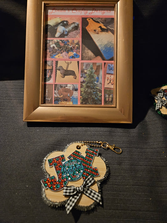 Holiday Wooden and Diamond Art Ornament 1 #1242