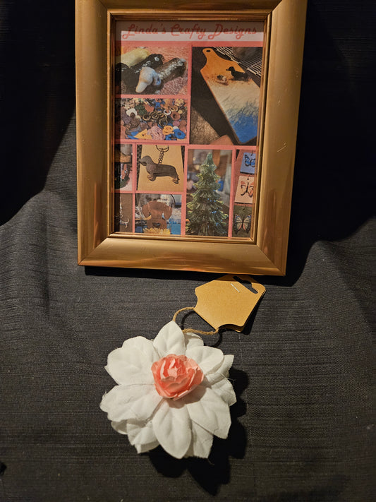 Holiday Ornament - White Floral #1257