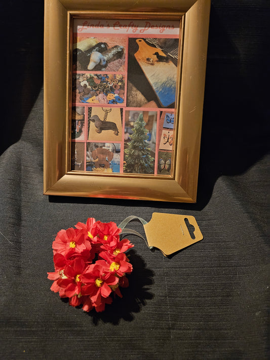Holiday Ornament - Dark Pink Floral #1258