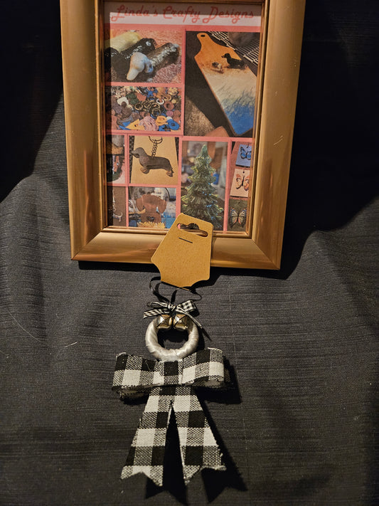 Holiday Ornament - Bow Man white/black #1254. 1255