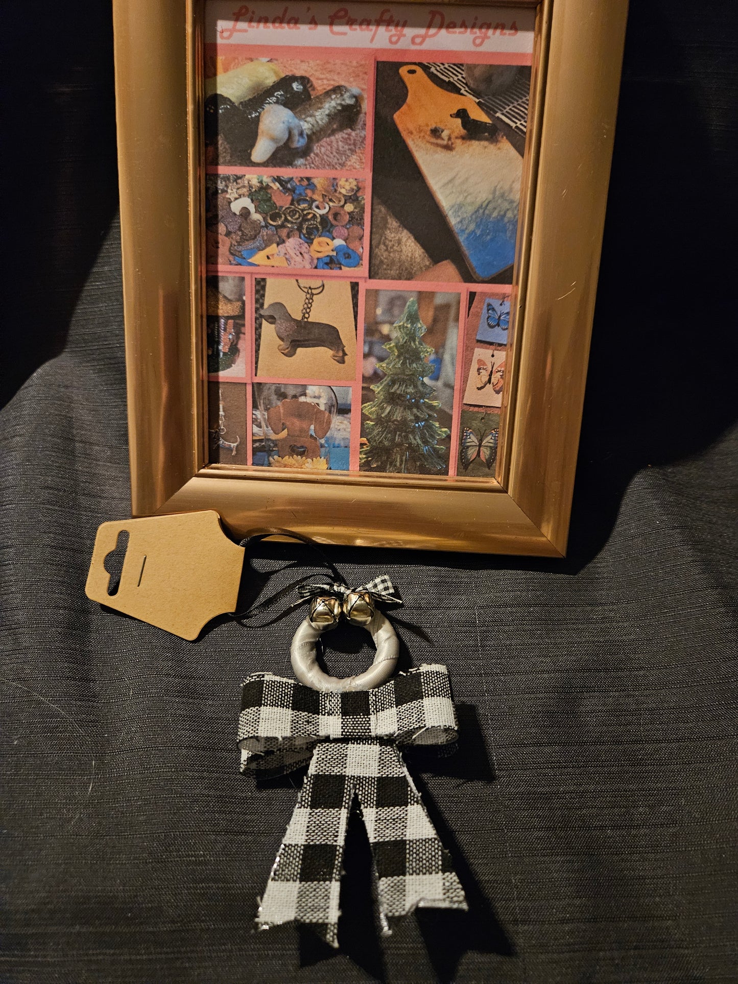 Holiday Ornament - Bow Man white/black #1254. 1255
