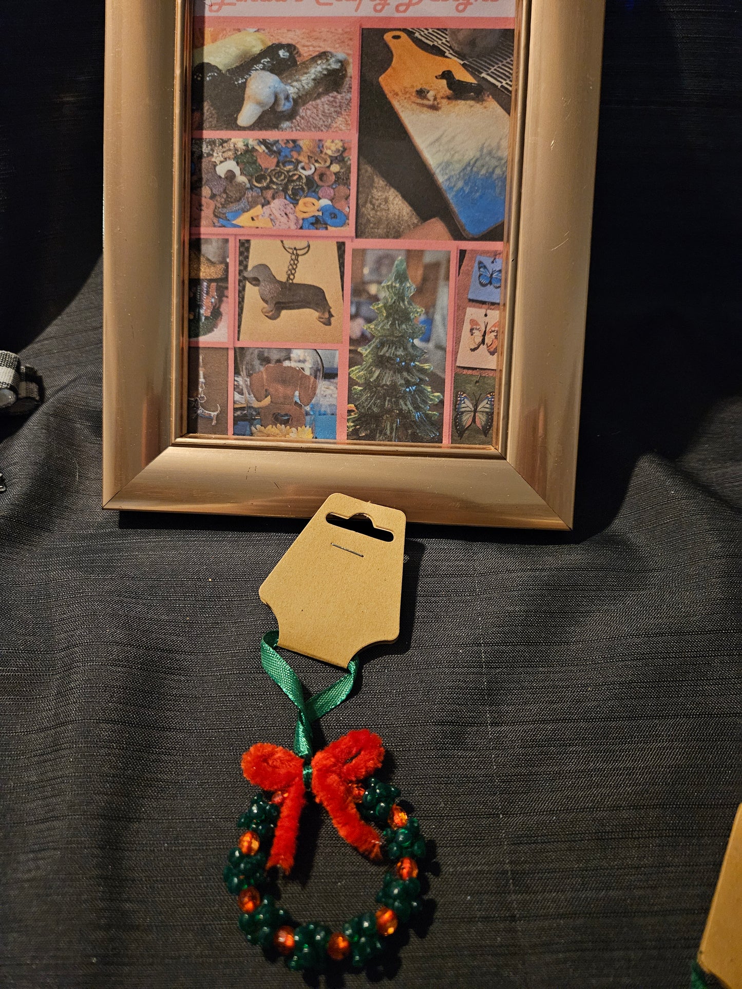 Holiday Ornament - Beaded Wreath #1259. 1260. 1261. 1262. 1263. 1264. 1265. 1266. 1267. 1268. 1269. 1270