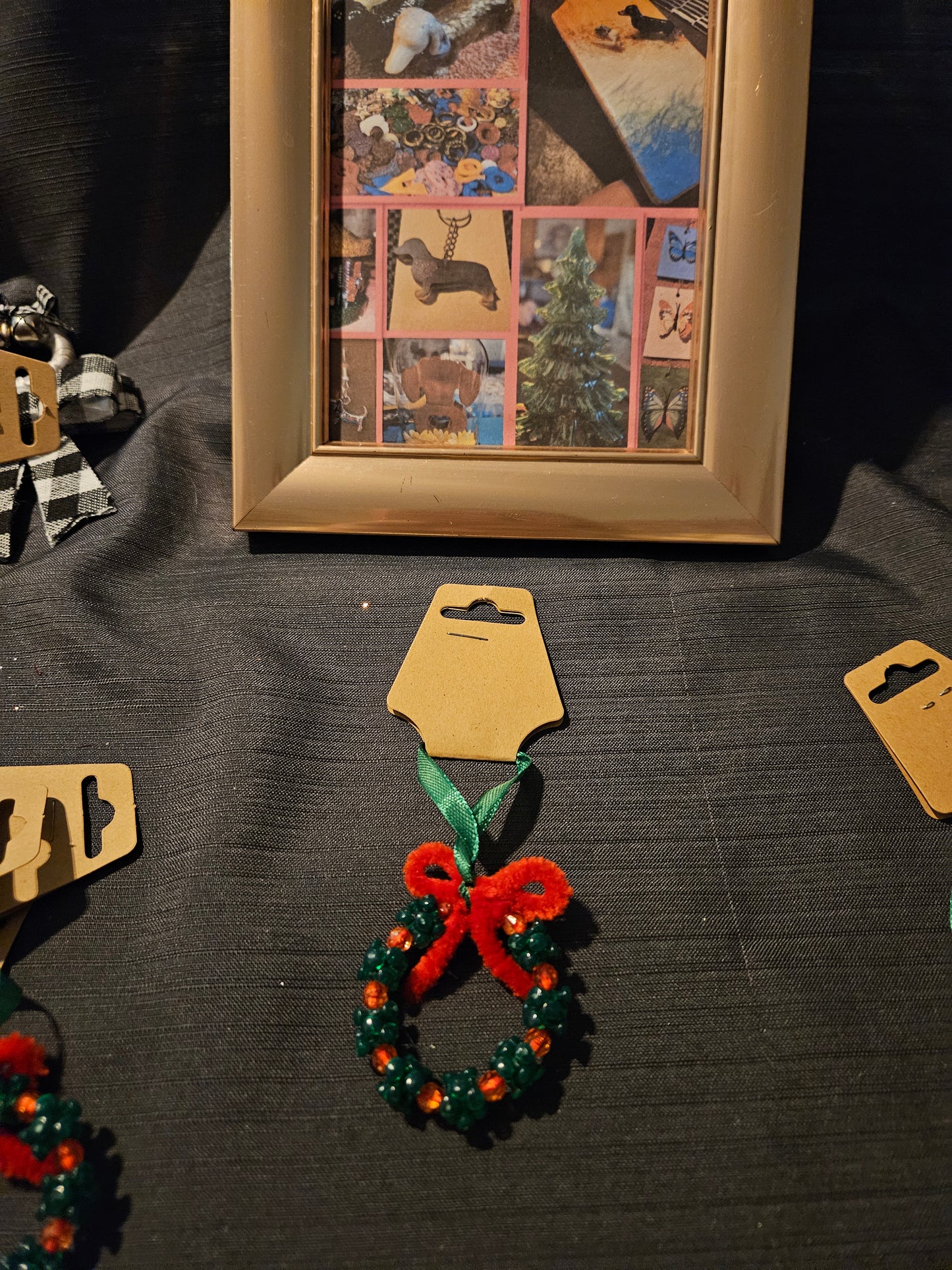 Holiday Ornament - Beaded Wreath #1259. 1260. 1261. 1262. 1263. 1264. 1265. 1266. 1267. 1268. 1269. 1270
