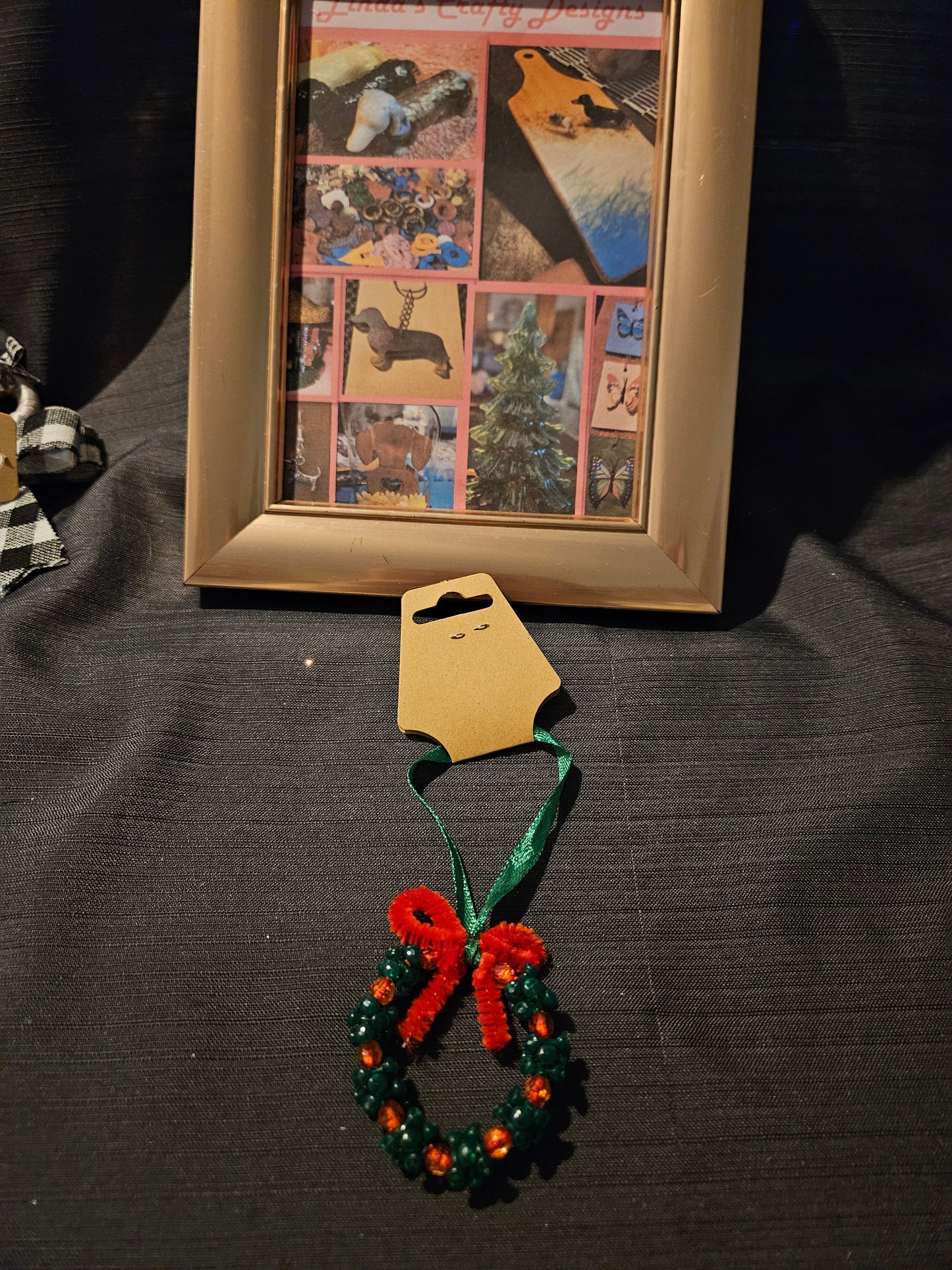 Holiday Ornament - Beaded Wreath #1259. 1260. 1261. 1262. 1263. 1264. 1265. 1266. 1267. 1268. 1269. 1270
