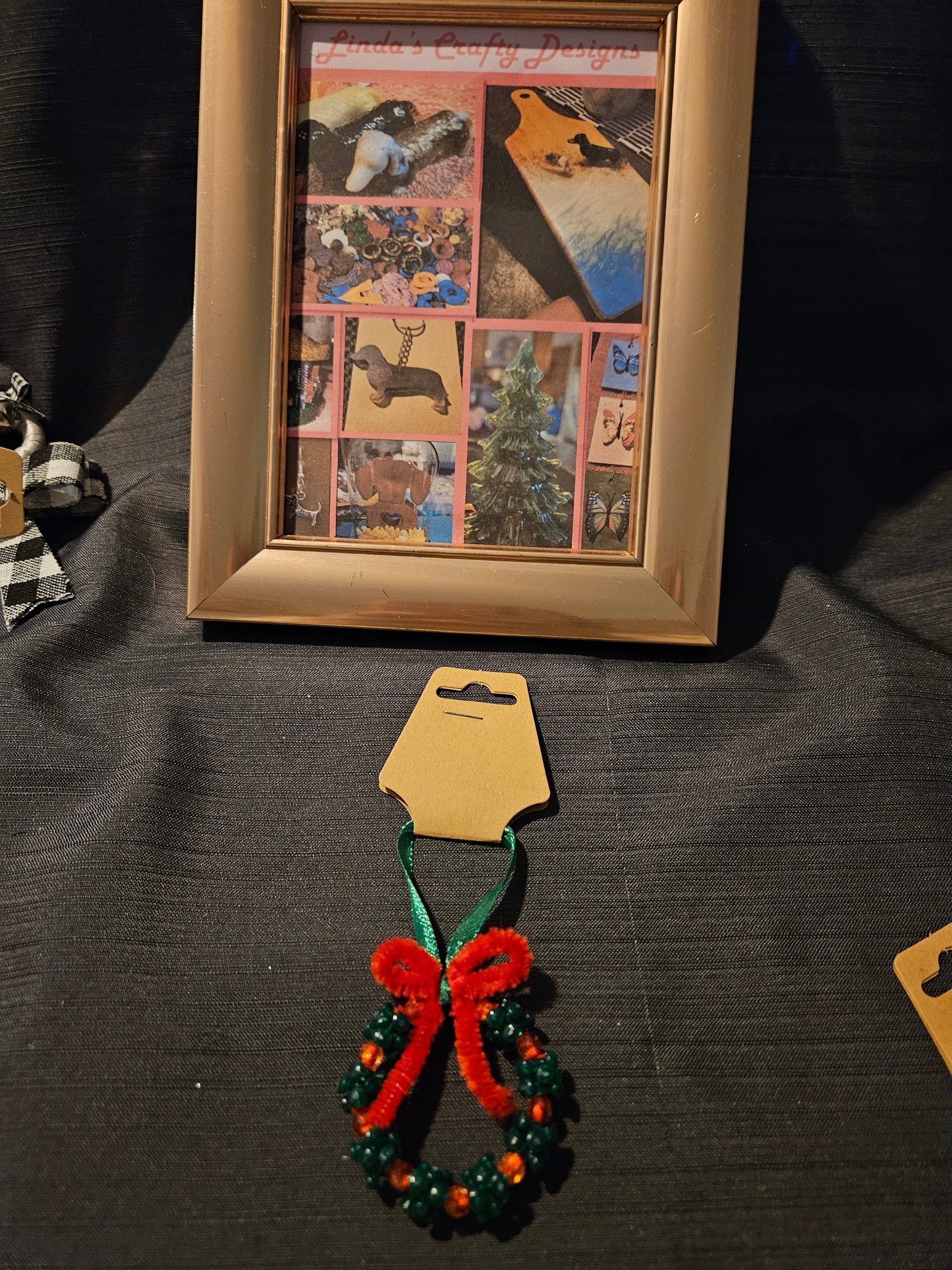 Holiday Ornament - Beaded Wreath #1259. 1260. 1261. 1262. 1263. 1264. 1265. 1266. 1267. 1268. 1269. 1270