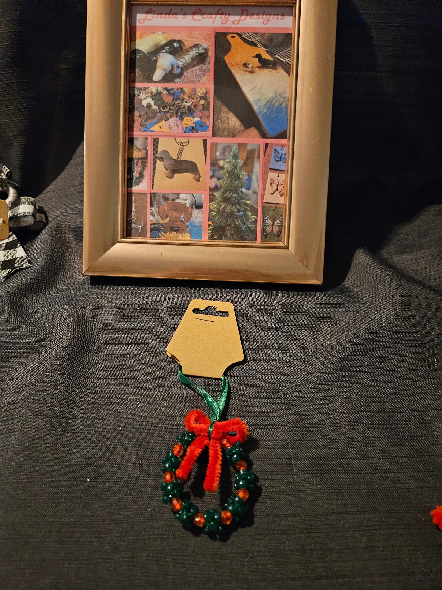 Holiday Ornament - Beaded Wreath #1259. 1260. 1261. 1262. 1263. 1264. 1265. 1266. 1267. 1268. 1269. 1270