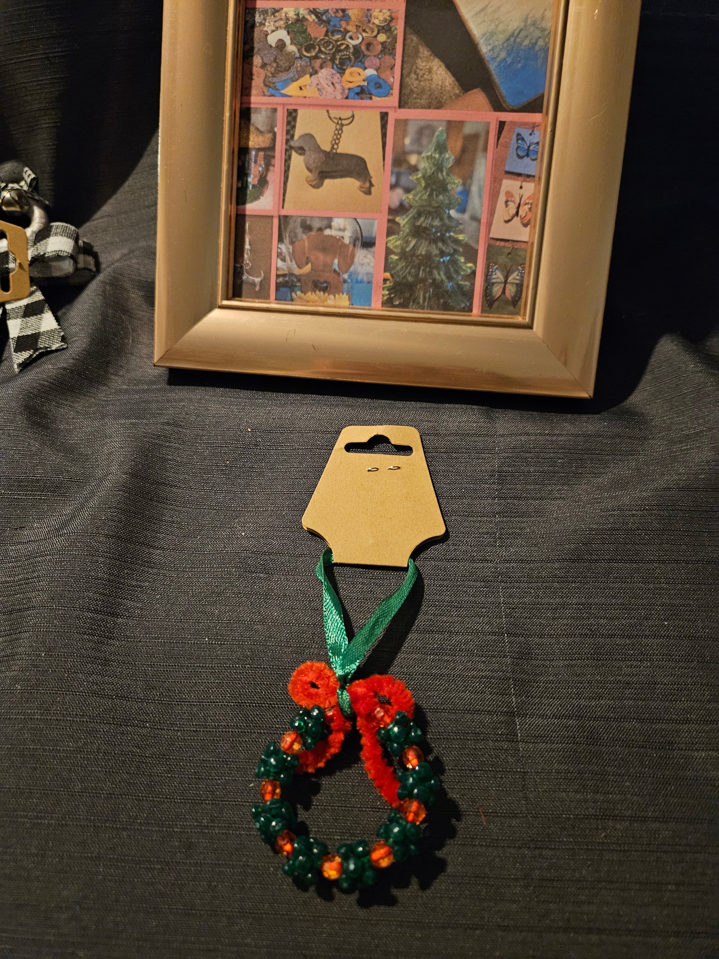 Holiday Ornament - Beaded Wreath #1259. 1260. 1261. 1262. 1263. 1264. 1265. 1266. 1267. 1268. 1269. 1270