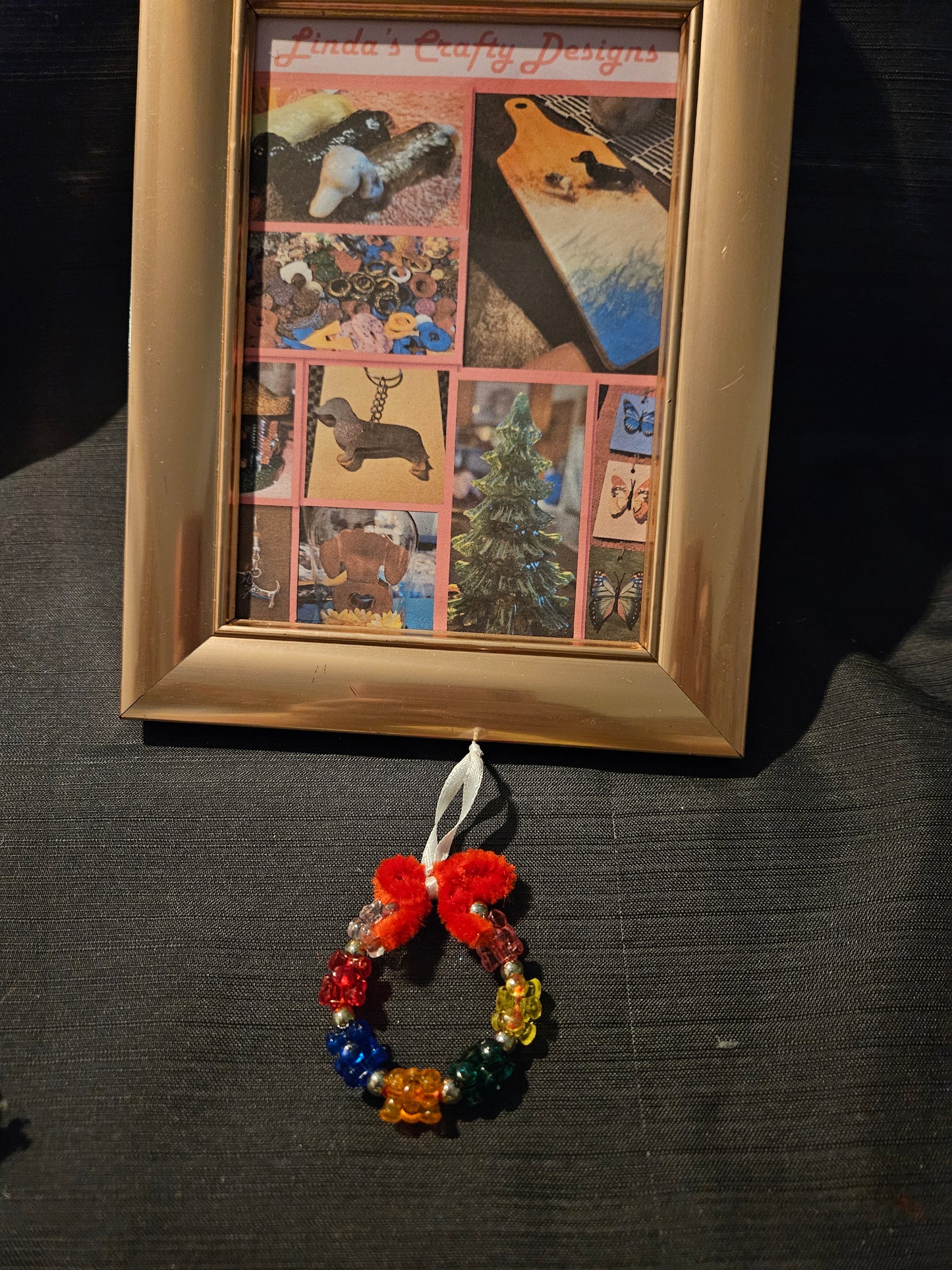 Holiday Ornament - Beaded Wreath - Rainbow 1 #1288. 1284