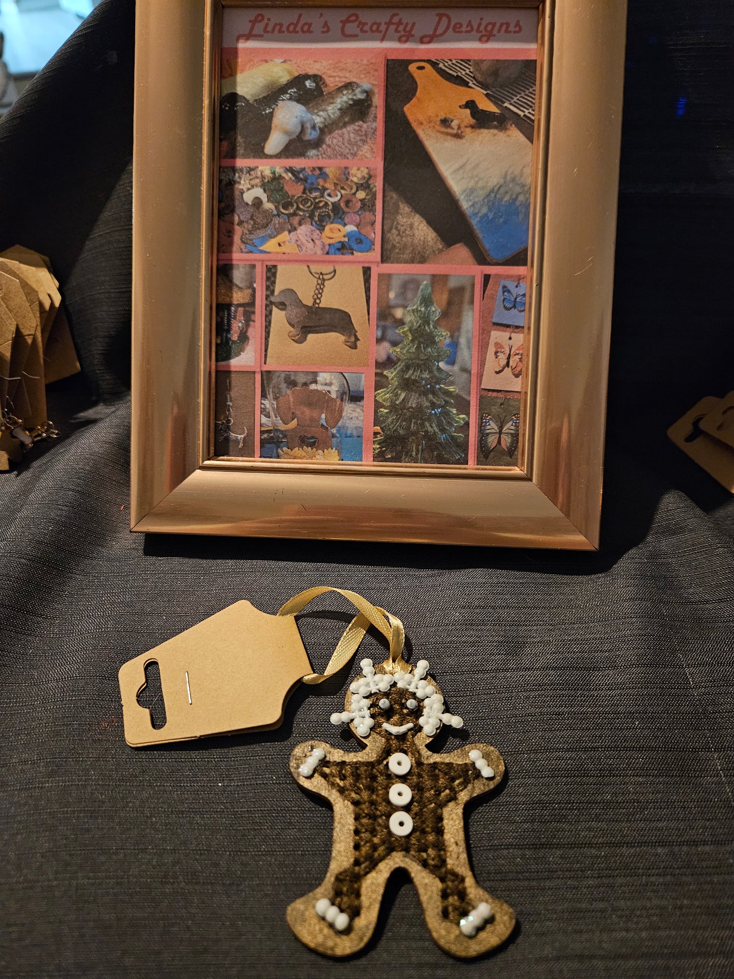 Holiday Ornament - Wooden Cross-Stitch - Gingerbread Man #1331