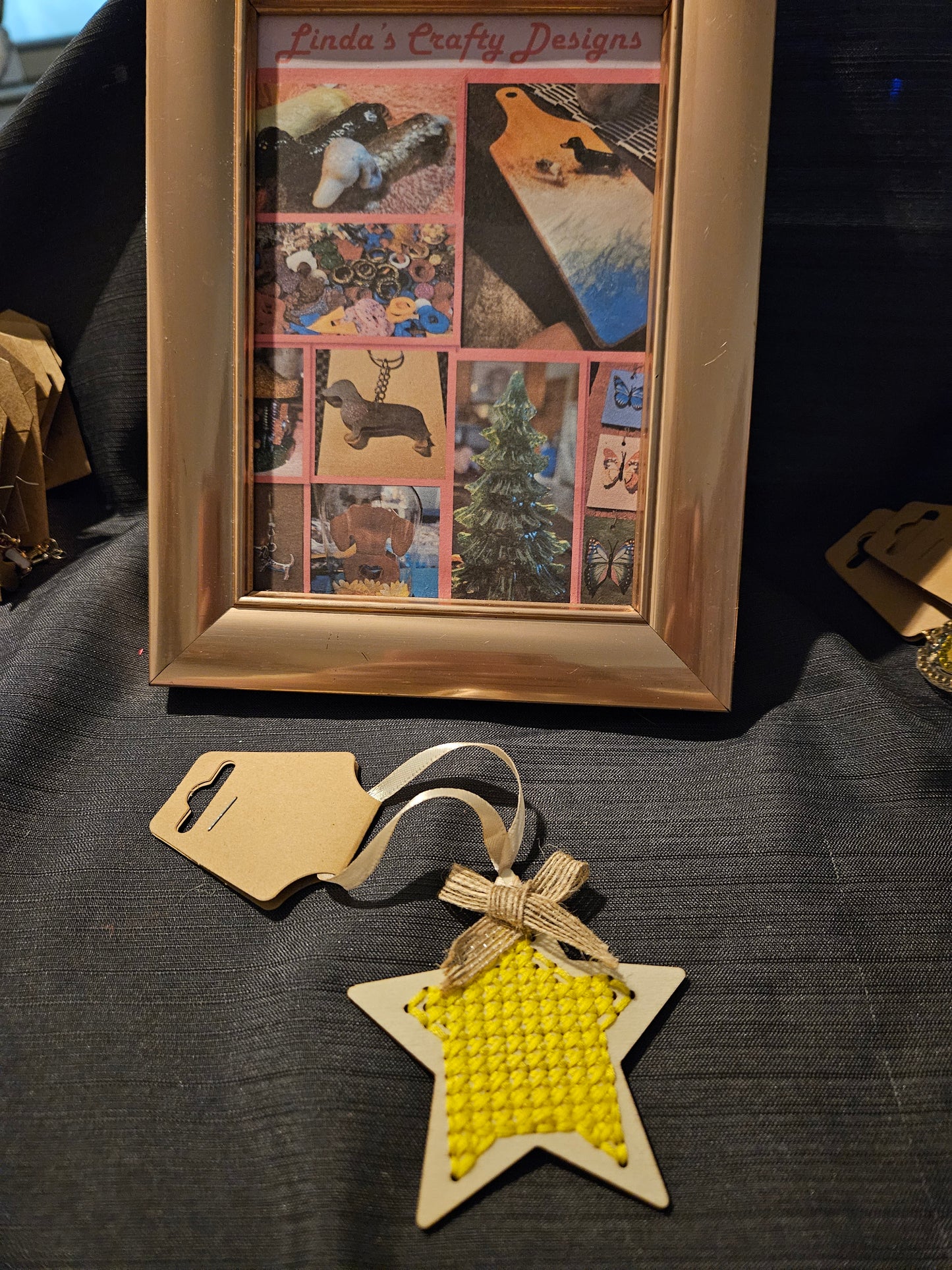 Holiday Ornament - Wooden Cross-Stitch - Star #1329