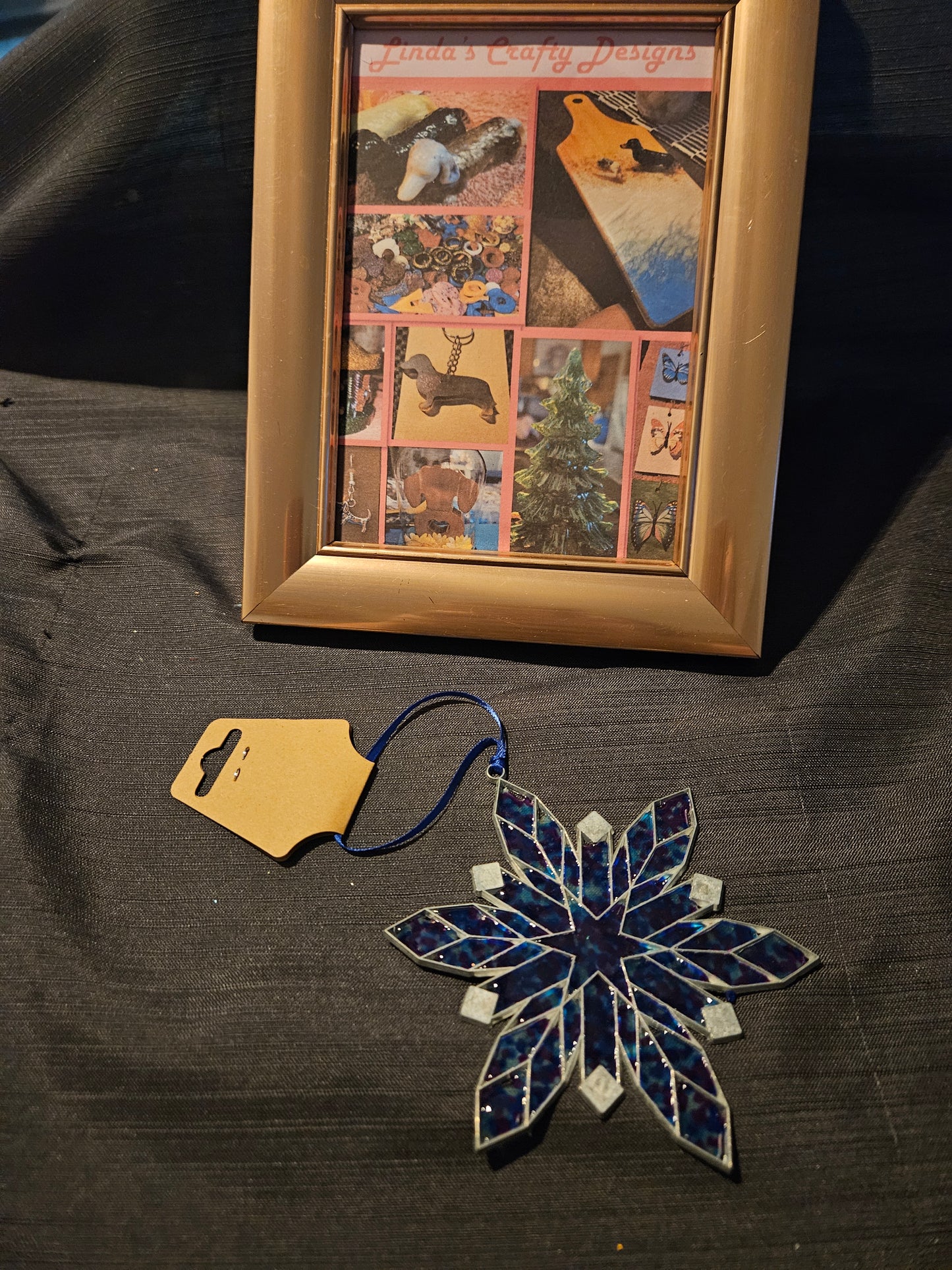 Holiday Ornament - Glass Star - Blue #1370