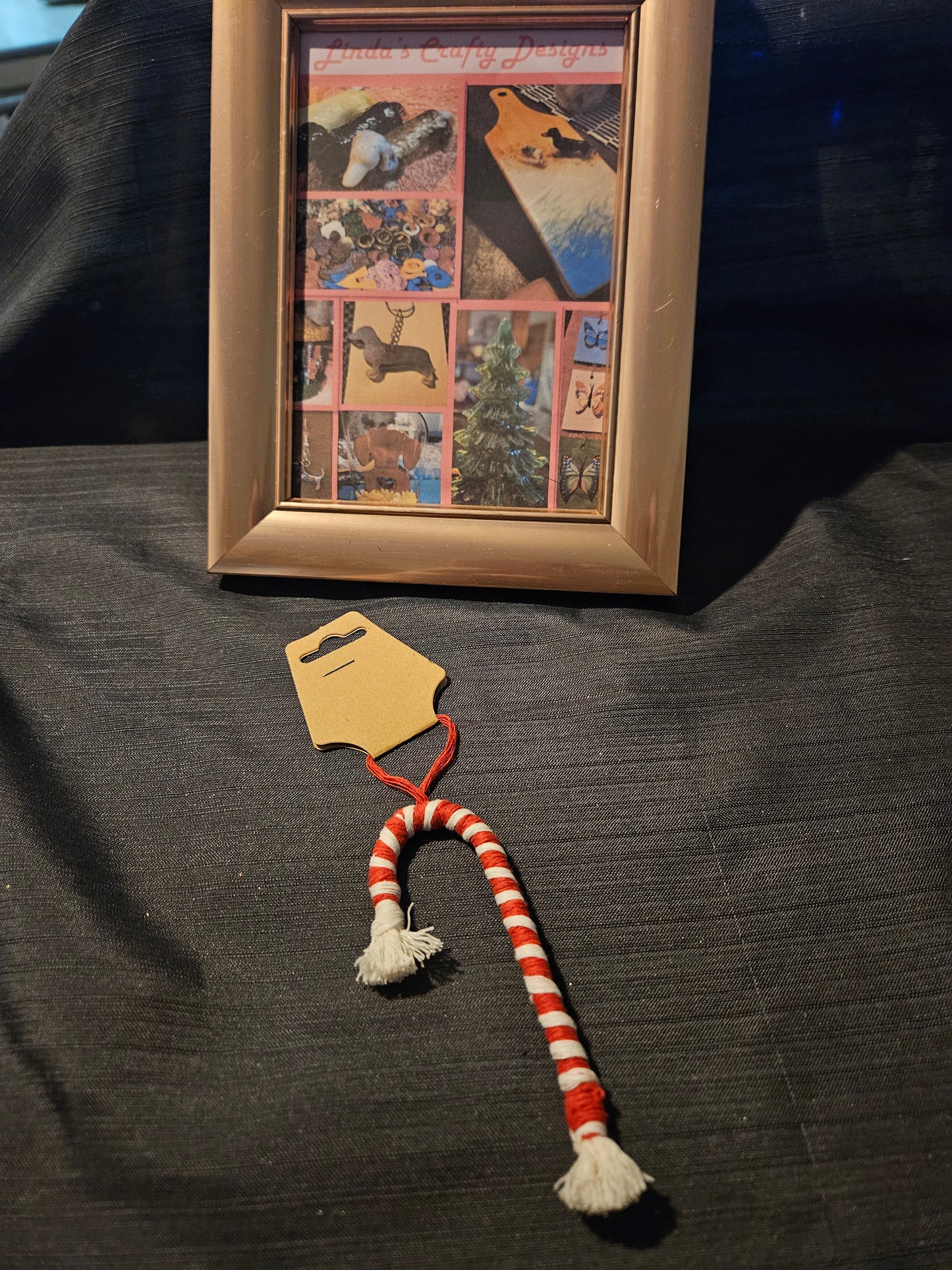 Holiday Ornament - Macrame Candy Cane #13