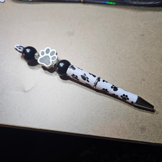 Paw Print Pen - Black and White #1425