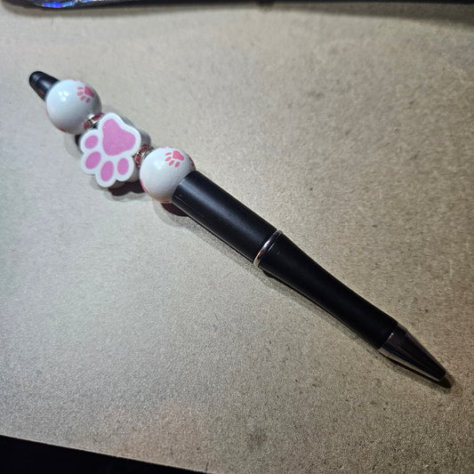 Paw Print Pen - Black, White and Pink #1418