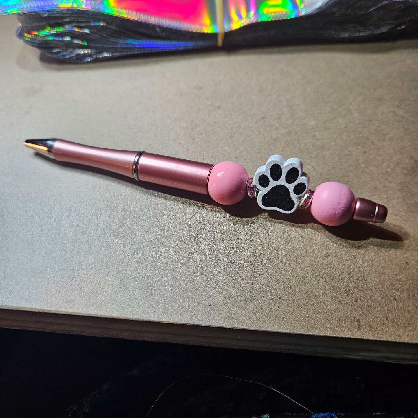 Paw Print Pen - Pink, Black and White #1426