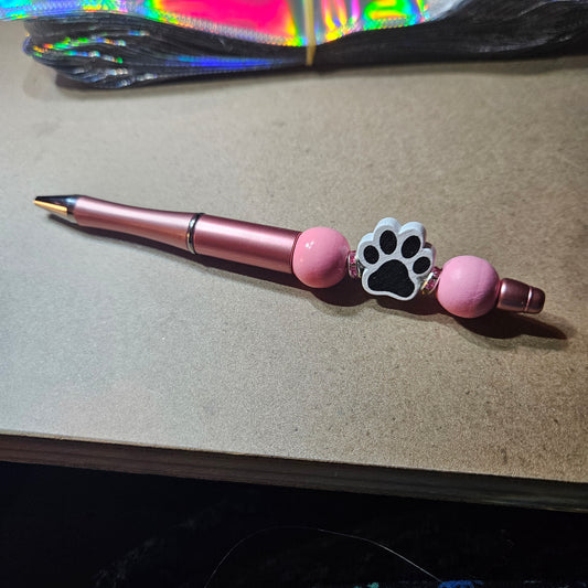 Paw Print Pen - Pink, Black and White #1426