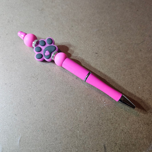 Paw Print Pen - Pink and Black #1429