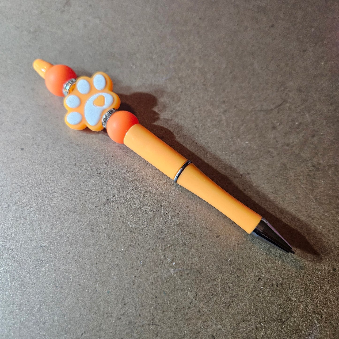 Paw Print Pen - Orange and White #1416