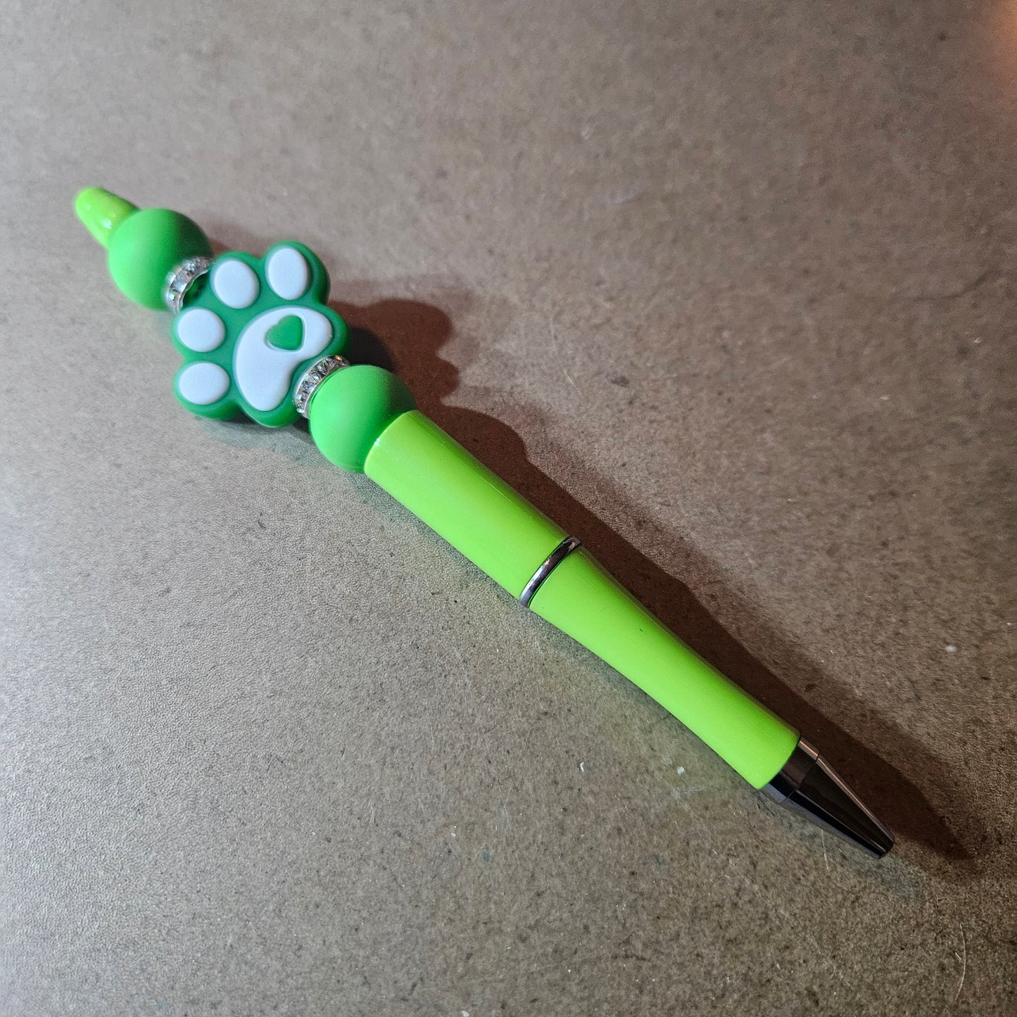 Paw Print Pen - Green and White #1421