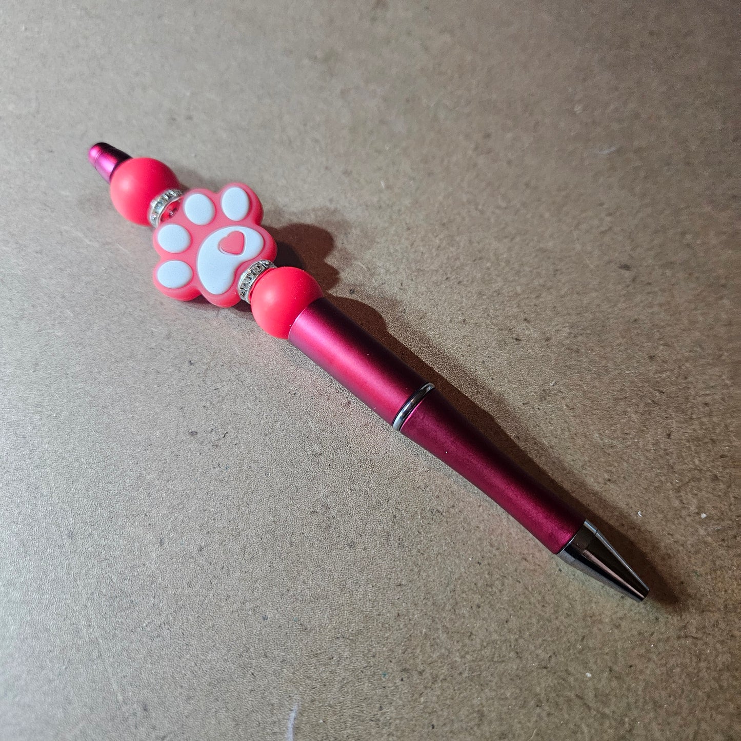 Paw Print Pen - Red and White #1424