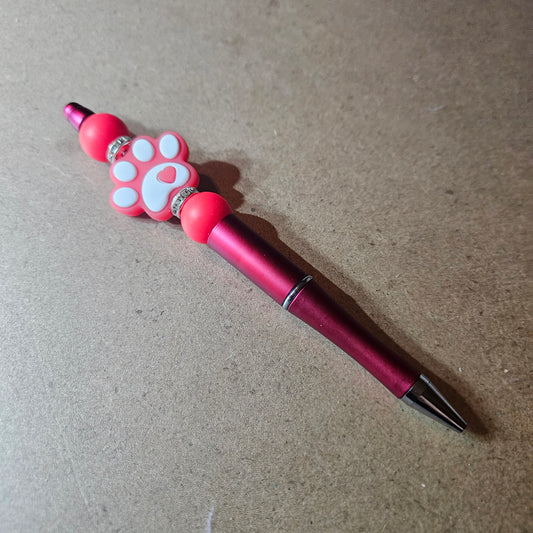 Paw Print Pen - Red and White #1424